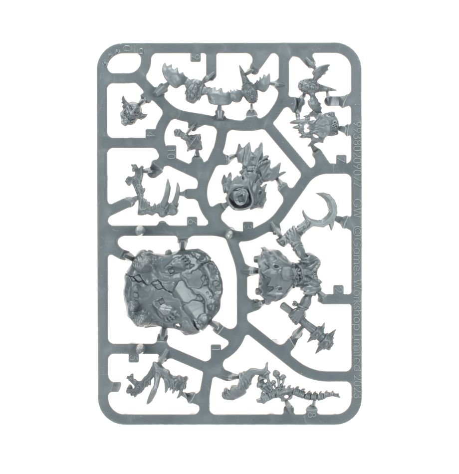 Gloomspite Gitz: Rabble-Rowza sprue contents - Loaded Dice
