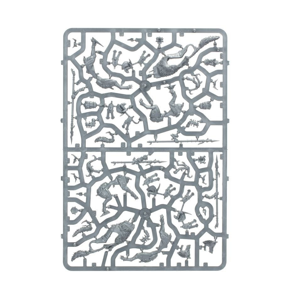 Gloomspite Gitz Snarlfang Riders unpainted plastic sprue, frame 2 of 3