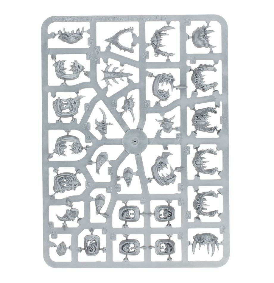 Gloomspite Gitz Squig Hoppers unpainted plastic sprue, frame 2 of 3
