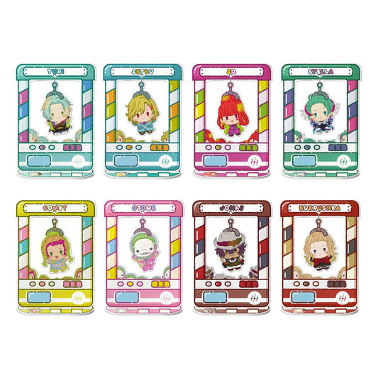 Gnosia Chara Catcher Vol. 1 acrylic figure line-up of eight claw machine designs
