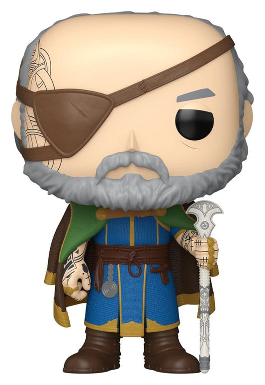 Funko Pop! Games Odin vinyl figure from God of War Ragnarok with eyepatch, green cloak and staff