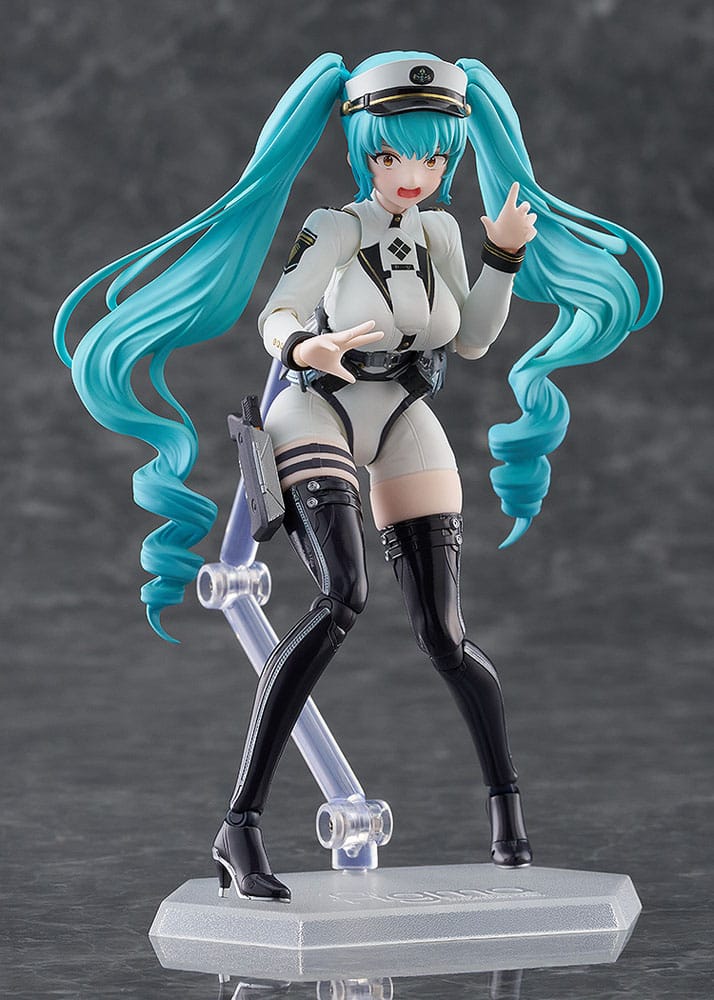 Goddess of Victory: Nikke figma Privaty shouting on a clear stand, one hand raised