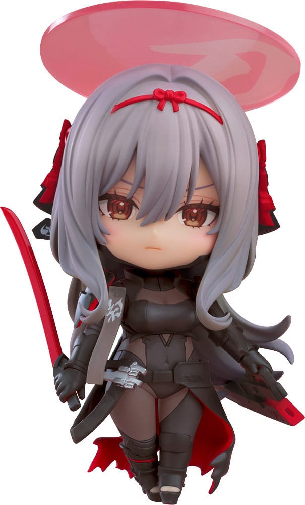Guren: Black Shadow Nendoroid by Good Smile Company with red halo and blade, Goddess of Victory: Nikke