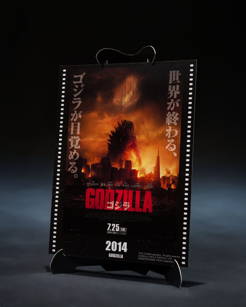 Godzilla 2014 Movie Graphic Plus Japanese poster display board on its stand