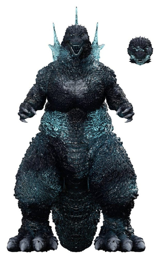 Super7 Toho Ultimates Godzilla Minus One Fully Charged figure, front view with glowing blue spines