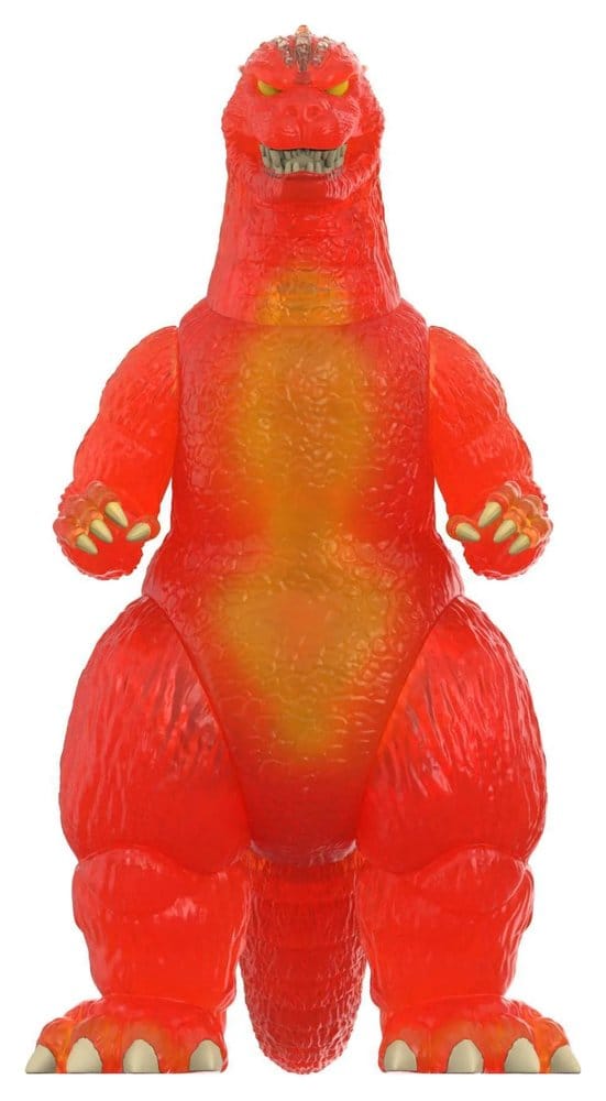 Translucent red-orange Blazing Godzilla 1989 ReAction figure, front view