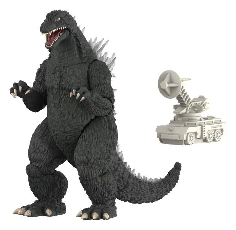 Godzilla '02 Super Kaiju figure with white radar dish vehicle accessory