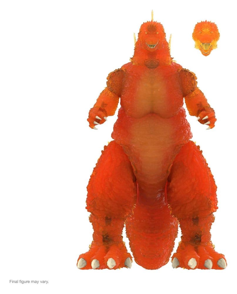 Super7 Toho Ultimates Godzilla Minus One Blazing figure, front view in translucent orange