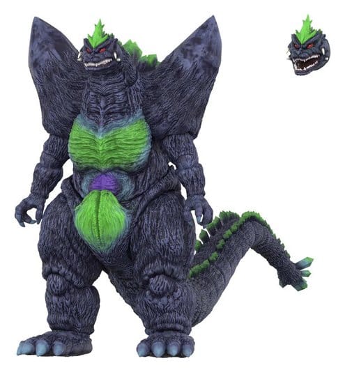 Super7 Toho Ultimates SpaceGodzilla figure with green crystals and alternate head