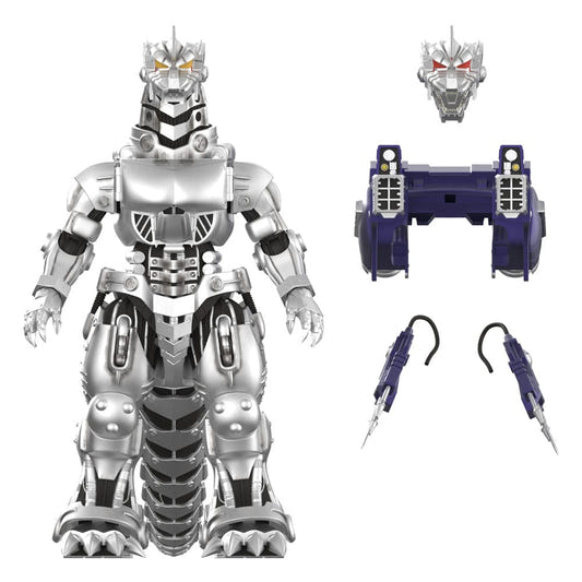 Super7 Toho Ultimates Kiryu MechaGodzilla with chest weapon open, backpack unit and arm blades
