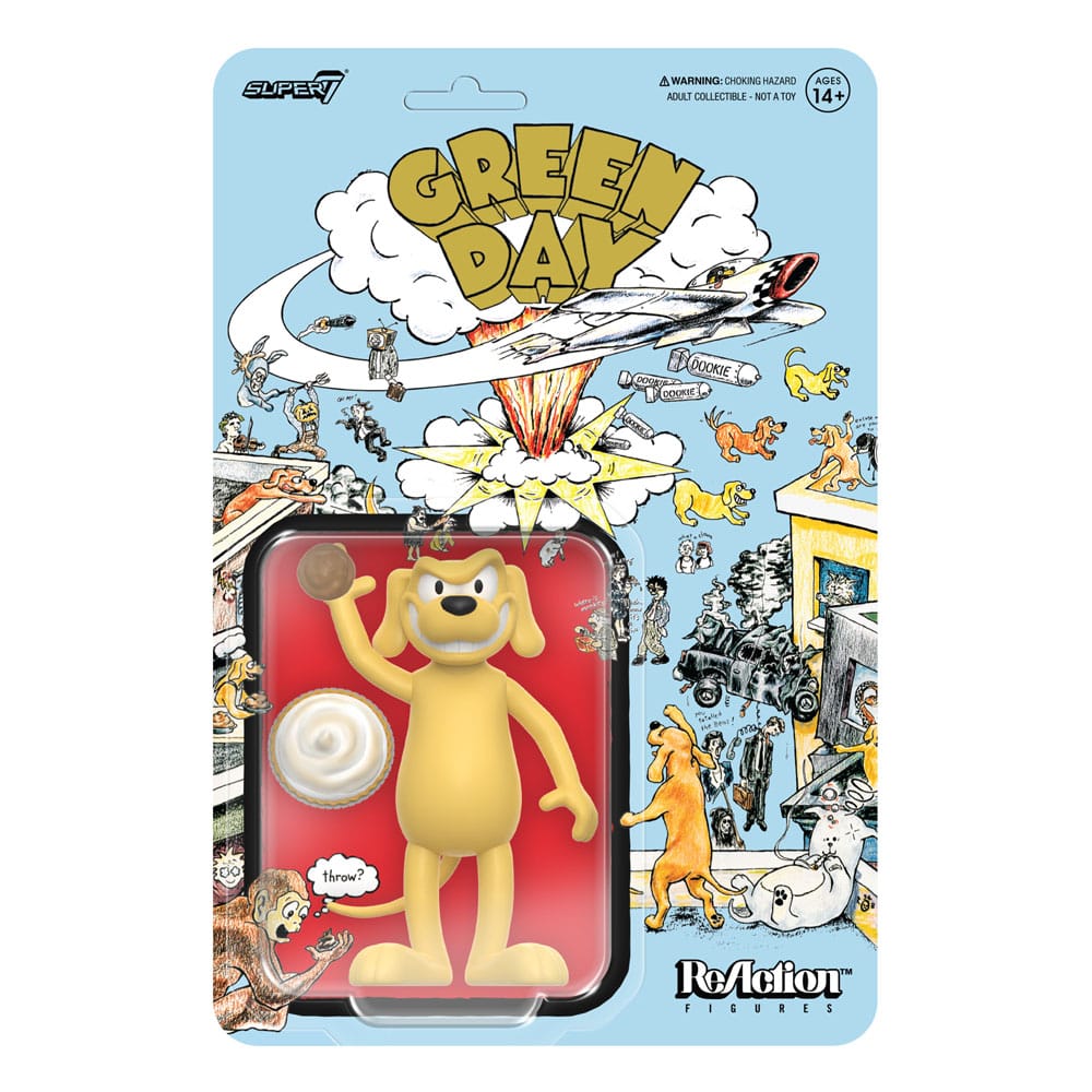 Dookie Dog ReAction figure on Green Day Dookie album art blister card