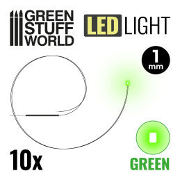 Green Stuff World - Green LED Lights - 1mm - Loaded Dice
