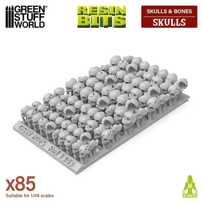 Green Stuff World 85x Resin Skulls