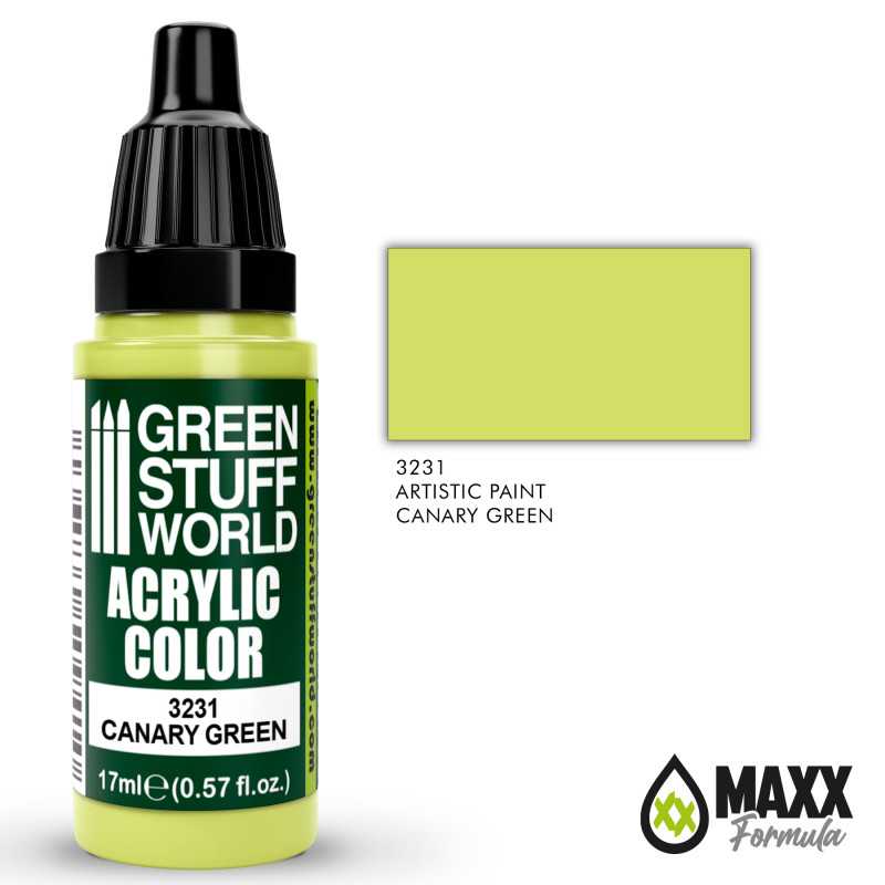 Green Stuff World Acrylic Color Paint - CANARY GREEN 17ml - Loaded Dice