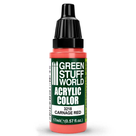 Green Stuff World Maxx Formula acrylic paint Acrylic Color Paint - Carnage Red 17ml 17ml dropper bottle