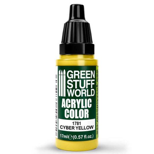 Green Stuff World Maxx Formula acrylic paint Acrylic Color Paint - Cyber Yellow 17ml 17ml dropper bottle