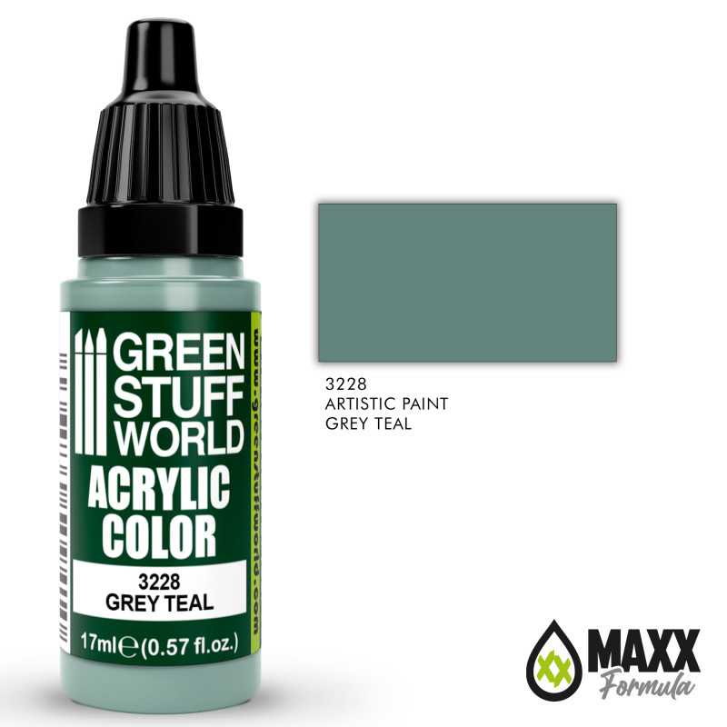 Green Stuff World Acrylic Color Paint - GREY TEAL 17ml - Loaded Dice