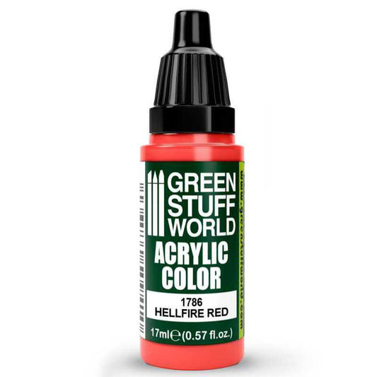 Green Stuff World Maxx Formula acrylic paint Acrylic Color Paint - Hellfire Red 17ml 17ml dropper bottle