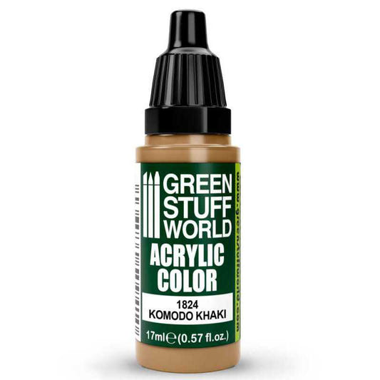 Green Stuff World Maxx Formula acrylic paint Acrylic Color Paint - Komodo Khaki 17ml 17ml dropper bottle