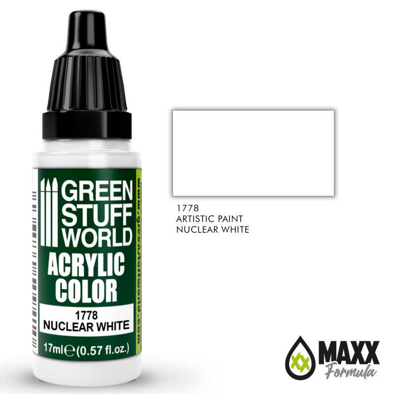 Green Stuff World Acrylic Color Paint - NUCLEAR WHITE 17ml - Loaded Dice