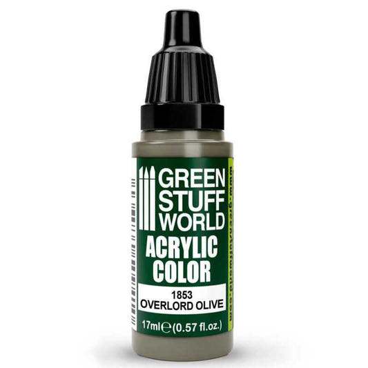 Green Stuff World Maxx Formula acrylic paint Acrylic Color Paint - Overlord Olive 17ml 17ml dropper bottle