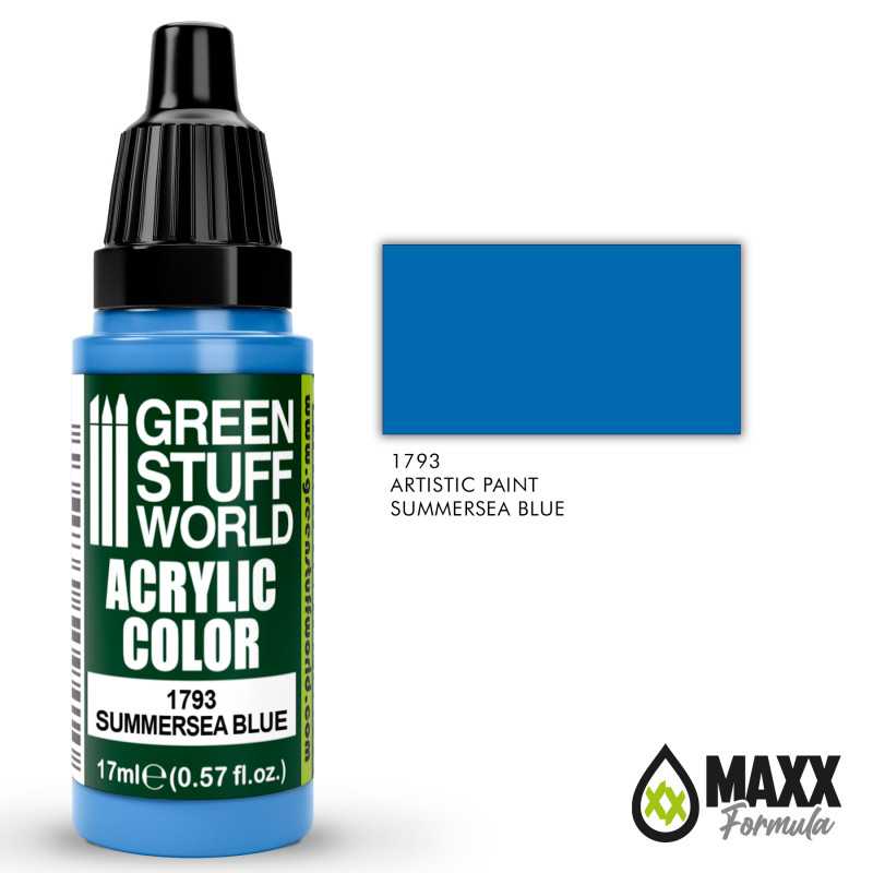 Green Stuff World Acrylic Color Paint - SUMMERSEA BLUE 17ml - Loaded Dice