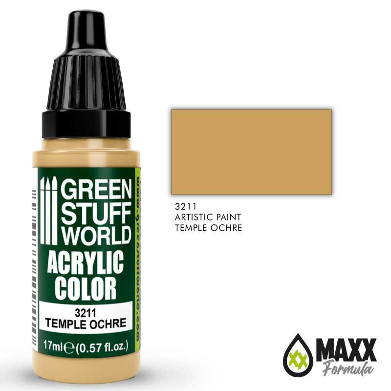 Green Stuff World Acrylic Color Paint - TEMPLE OCHRE 17ml - Loaded Dice