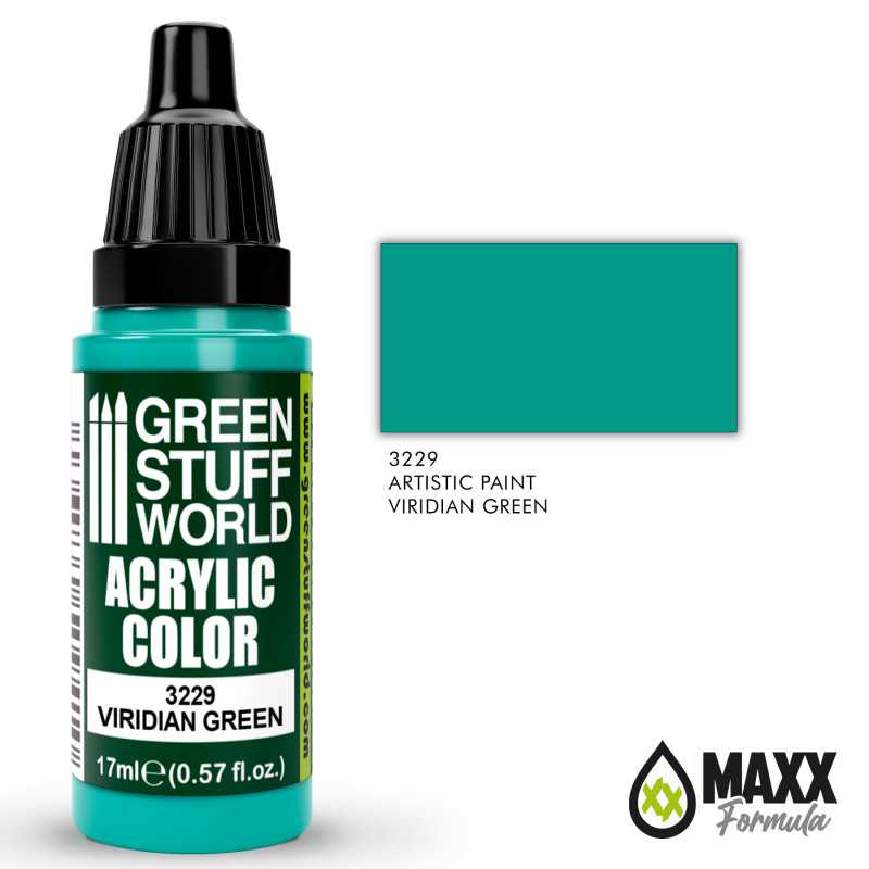 Green Stuff World Acrylic Color Paint - VIRIDIAN GREEN 17ml - Loaded Dice