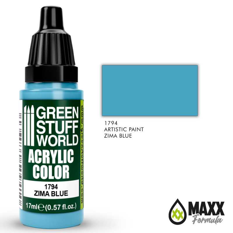 Green Stuff World Acrylic Color Paint - ZIMA BLUE 17ml - Loaded Dice