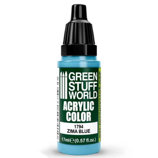 Green Stuff World Maxx Formula acrylic paint Acrylic Color Paint - Zima Blue 17ml 17ml dropper bottle
