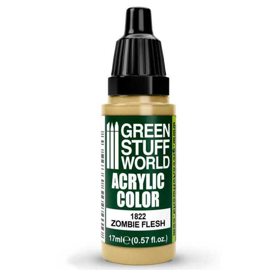 Green Stuff World Maxx Formula acrylic paint Acrylic Color Paint - Zombie Flesh 17ml 17ml dropper bottle