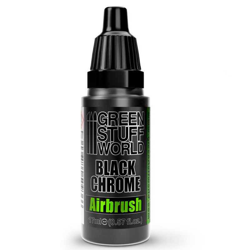 Green Stuff World Black Chrome Airbrush paint 17ml dropper bottle