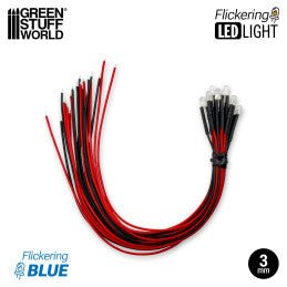 Blue Flickering LED Lights 3mm - Loaded Dice