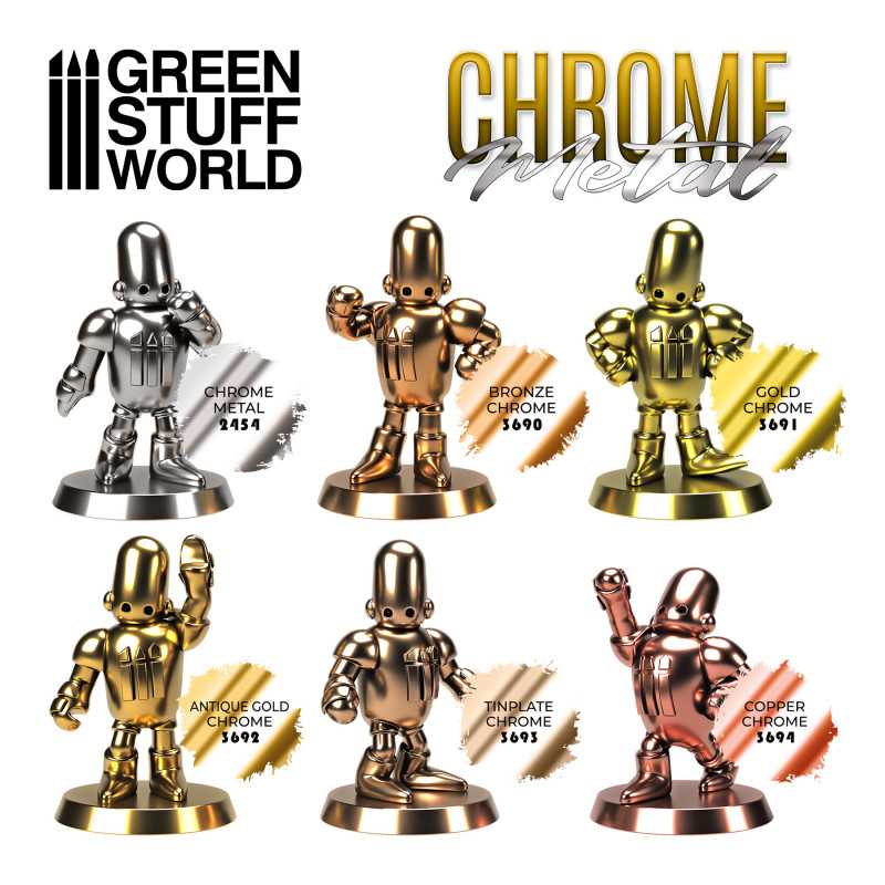 Green Stuff World - Chrome Paint - GOLD 17ml - Loaded Dice