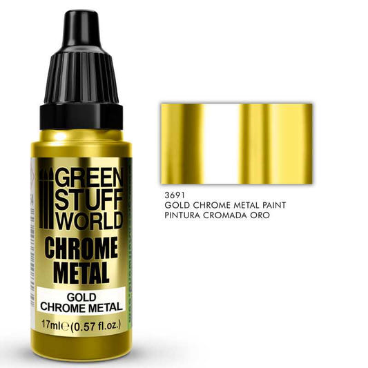 Green Stuff World Chrome mirror metallic paint Chrome Paint - Gold 17ml