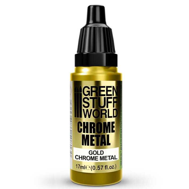 Green Stuff World - Chrome Paint - GOLD 17ml - Loaded Dice