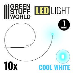 Green Stuff World - Cool White LED Lights - 1mm - Loaded Dice