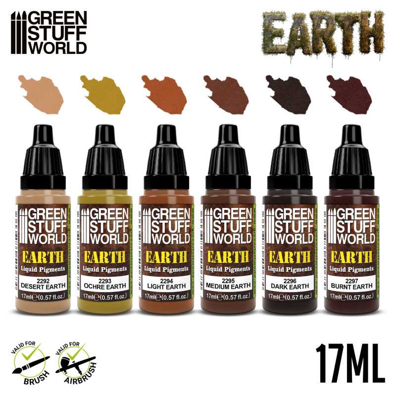 Green Stuff World Liquid Pigments Set - Earth - Loaded Dice