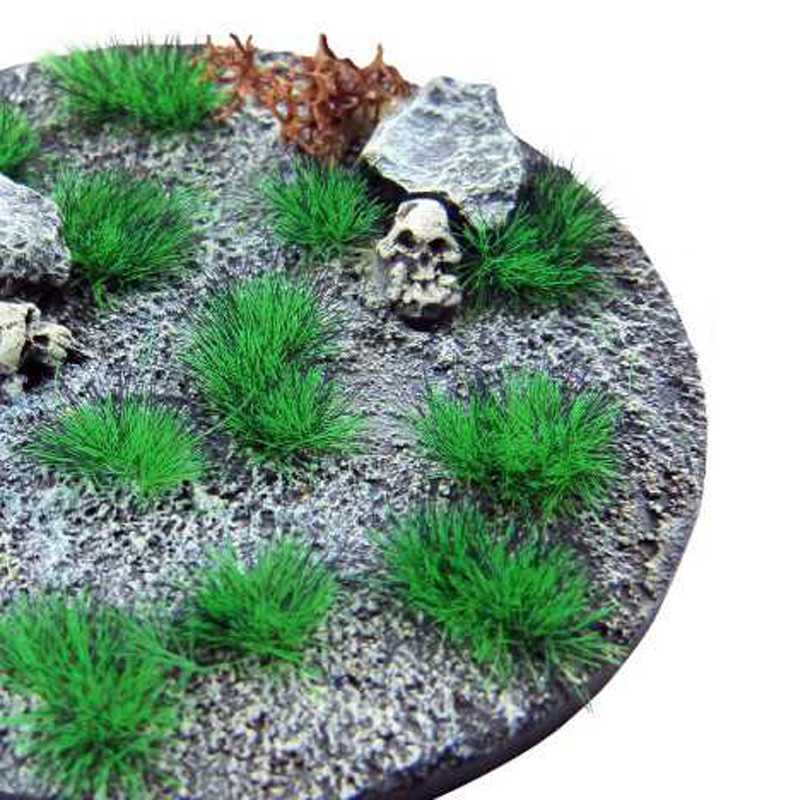 Green Stuff World Martian Fluor Wildfire Green tufts on a rocky base with a skull