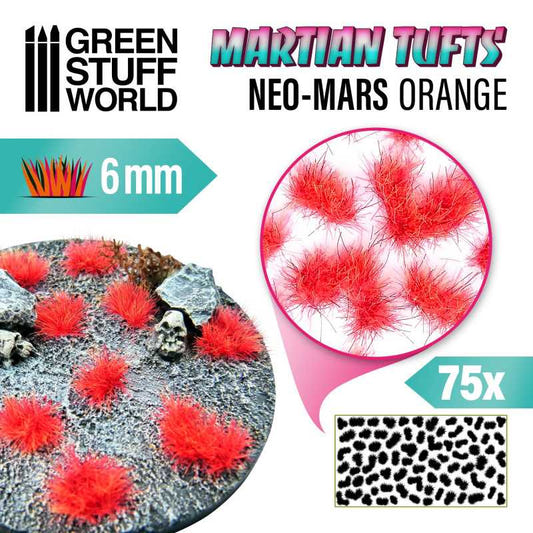 Green Stuff World self-adhesive tufts Martian Fluor Tufts - Neo-mars Orange