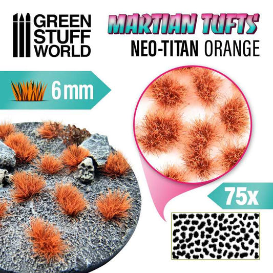 Green Stuff World self-adhesive tufts Martian Fluor Tufts - Neo-titan Orange