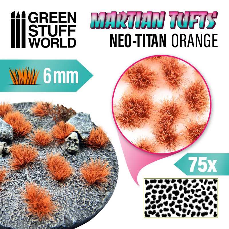 Green Stuff World self-adhesive tufts Martian Fluor Tufts - Neo-titan Orange