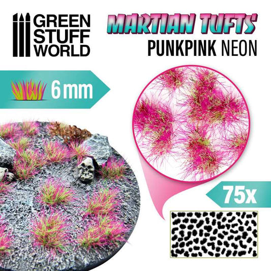 Green Stuff World self-adhesive tufts Martian Fluor Tufts - Punkpink Neon