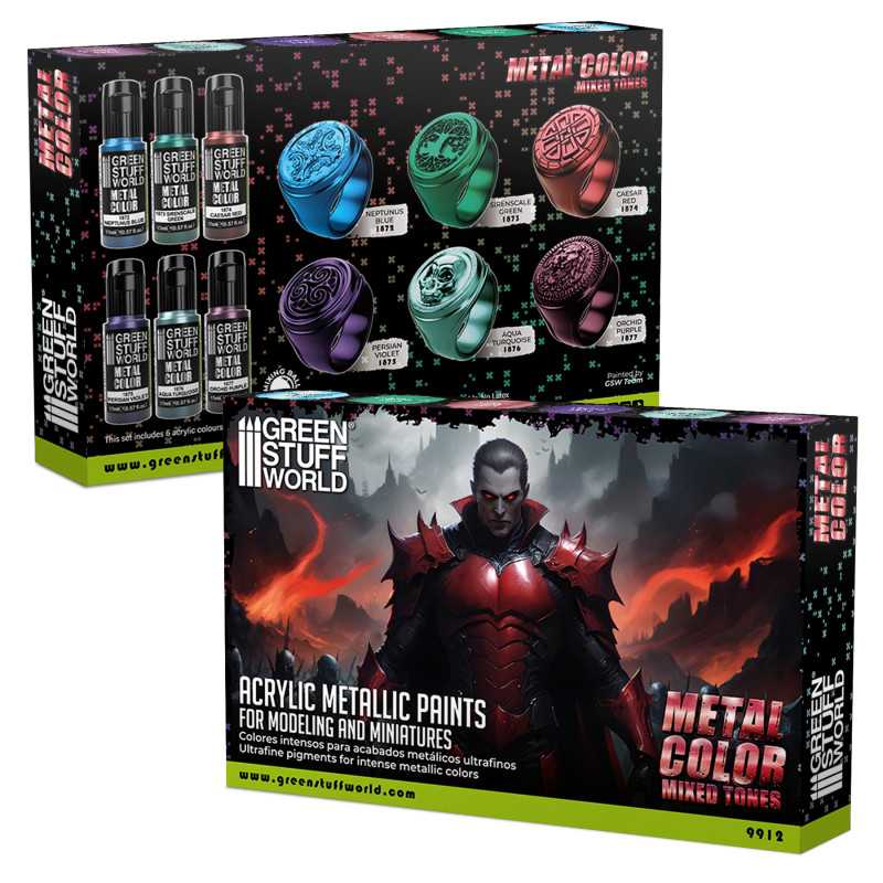 Green Stuff World Metallic Paints Set - Colours - Loaded Dice