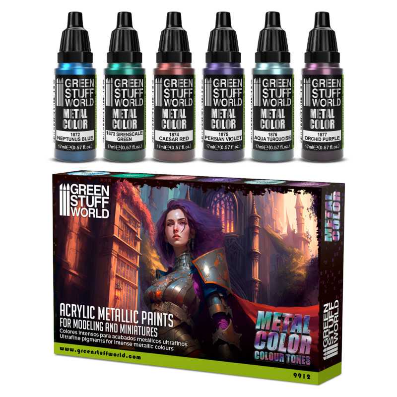Green Stuff World paint set Metallic Paints Set - Colours