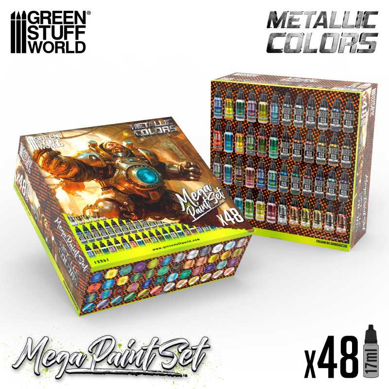Green Stuff World Metallics Mega Paint Set - Loaded Dice