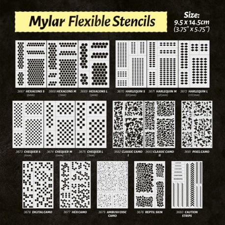 Green Stuff World - Mylar Flexible Stencils CHEQUER Large (7mm) - Loaded Dice