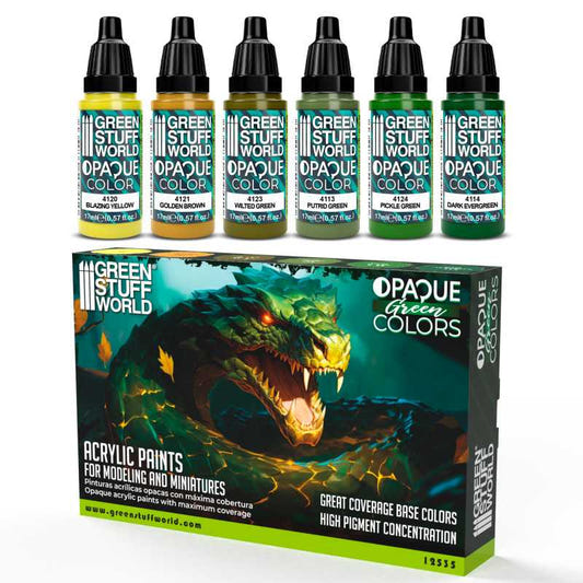 Green Stuff World paint set Opaque Paint Set - Green Colours