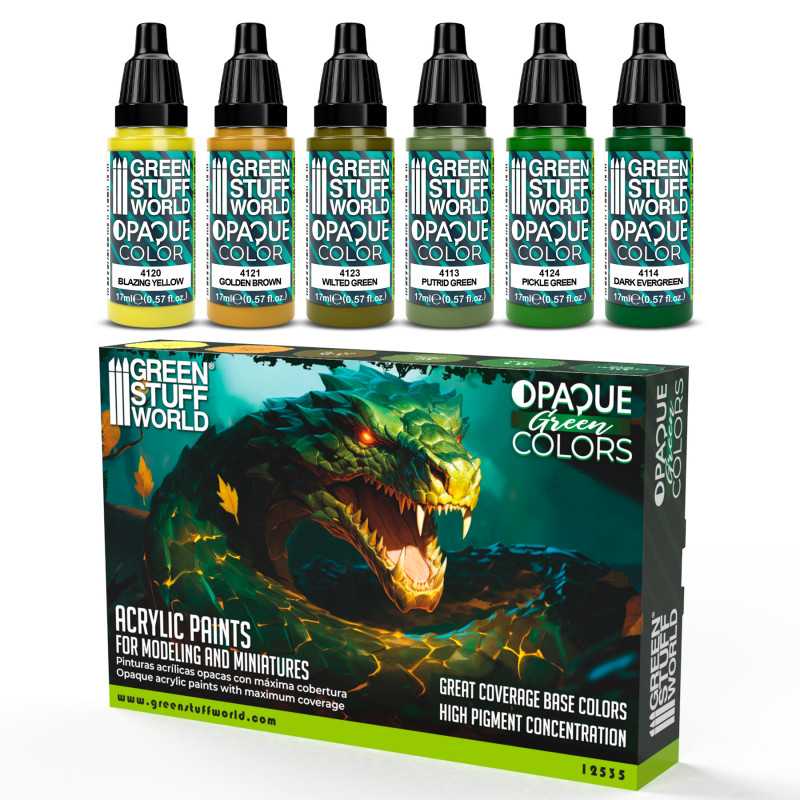 Green Stuff World paint set Opaque Paint Set - Green Colours
