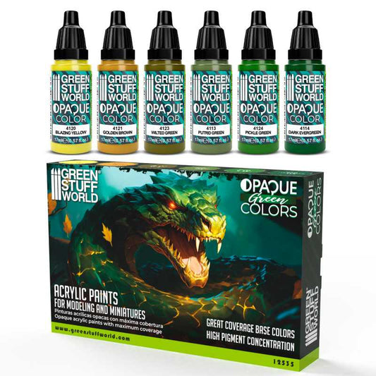 Green Stuff World paint set Opaque Paint Set - Green Colours